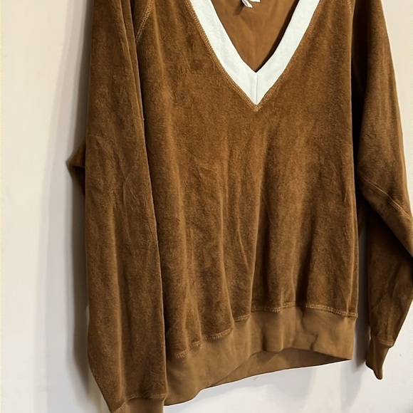 The Great Bronze Micro Terry Knit V-Neck Sweater NWT Size 1 (U.S. Size Small) - Picture 3 of 11